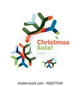 Christmas geometric abstract sale promo banner. Vector illustration