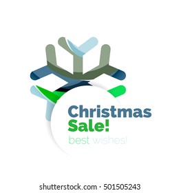 Christmas geometric abstract sale promo banner. Vector illustration