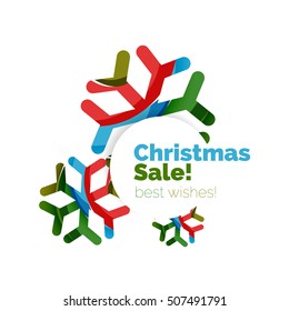 Christmas geometric abstract sale promo banner. Vector illustration