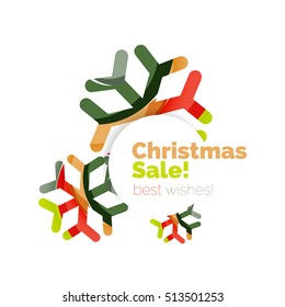 Christmas geometric abstract sale promo banner. Vector illustration