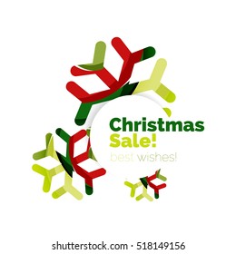 Christmas geometric abstract sale promo banner. Vector illustration