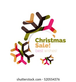Christmas geometric abstract sale promo banner. Vector illustration