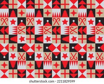 christmas geometric background pattern seamless abstract vector template holiday ornament winter art