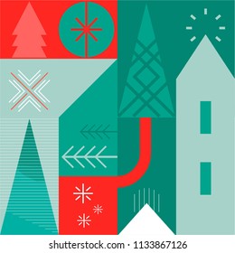 Christmas geometric background. Snow, winter, new year.