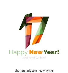 Christmas geometric banner, 2017 New Year. Vector illustration