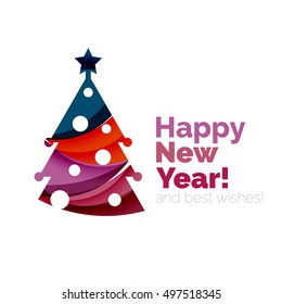 Christmas geometric banner, 2017 New Year. Vector illustration