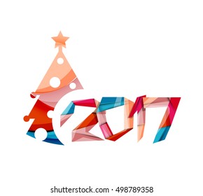 Christmas geometric banner, 2017 New Year. Vector illustration