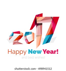 Christmas geometric banner, 2017 New Year. Vector illustration