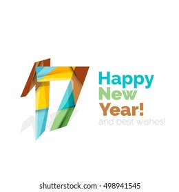 Christmas geometric banner, 2017 New Year. Vector illustration