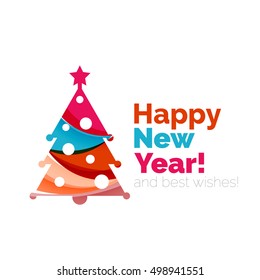 Christmas geometric banner, 2017 New Year. Vector illustration