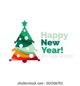 Christmas geometric banner, 2017 New Year. Vector illustration