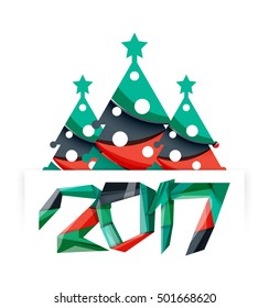 Christmas geometric banner, 2017 New Year. Vector illustration