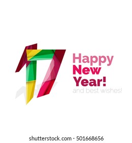 Christmas geometric banner, 2017 New Year. Vector illustration