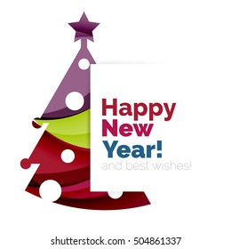 Christmas geometric banner, 2017 New Year. Vector illustration