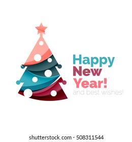 Christmas geometric banner, 2017 New Year. Vector illustration