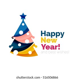 Christmas geometric banner, 2017 New Year. Vector illustration