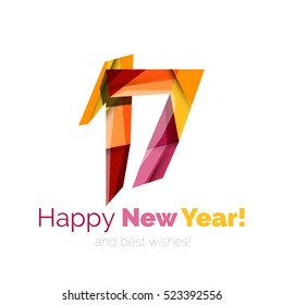 Christmas geometric banner, 2017 New Year. Vector illustration