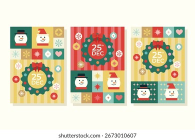 Navidades Set de tarjetas geométricas 2
