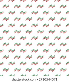 Christmas Geometric Checkered Tile Pattern