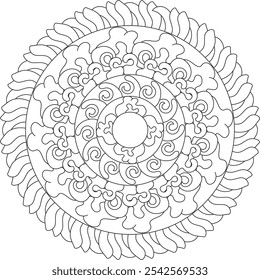 Natal Geométrico intrincado detalhado Mandala adulto colorir página intrincado padrão circular Zentangle