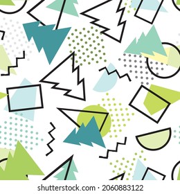 Patrón geométrico navideño con abeto. Resumen de los antecedentes naturales de las vacaciones de invierno. Feliz Navidad y Feliz Año Nuevo diseño de tarjetas de felicitación en estilo geométrico de los años 90
