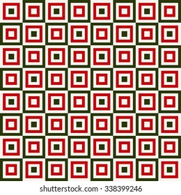 Christmas geometric pattern with red and green squares