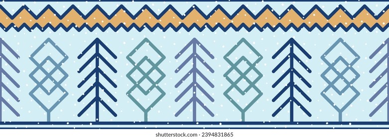 Geometrisches Weihnachtsmuster, nahtloser Banner, Vektordesign