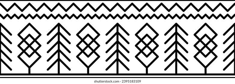 Christmas geometric pattern, seamless banner, vector design