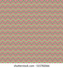 Christmas geometric seamless pattern. Traditional colors. Christmas concept. Zig zag color lines. Vector background.