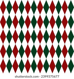 Christmas geometric seamless pattern. Use red, green and white. Use this design to make postcards, posters, backdrops, gift wrapping paper or anything else.