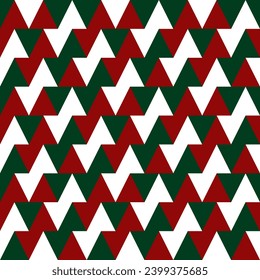 Christmas geometric seamless pattern. Use red, green and white. Use this design to make postcards, posters, backdrops, gift wrapping paper or anything else.