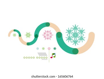 geometrische Form von Weihnachten minimaler Schneeflocken abstraktes Design