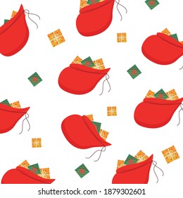 Christmas gift bag pattern vector