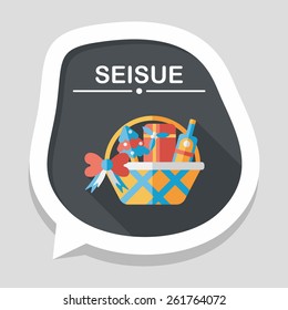 Christmas gift baskets flat icon with long shadow, eps10