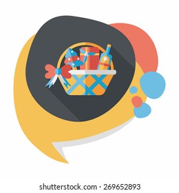 Christmas gift baskets flat icon with long shadow, eps10