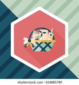 Christmas gift baskets flat icon with long shadow, eps10