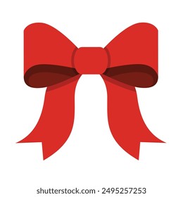 Christmas gift bow illustration on white background.