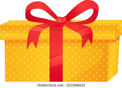 Christmas gift with bow and ribbon