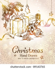 Christmas gift box with christmas balls. Marry christmas!!!