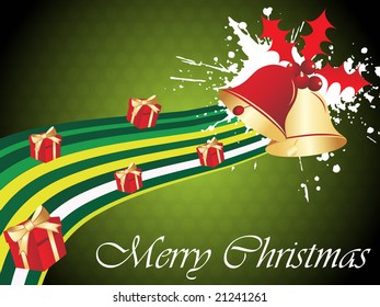 christmas gift box with bells, illustration
