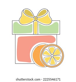 Weihnachtsgeschenkbox mit Schleife. Einzeln auf weißem Hintergrund