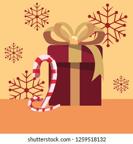 christmas gift box candy cane decoration