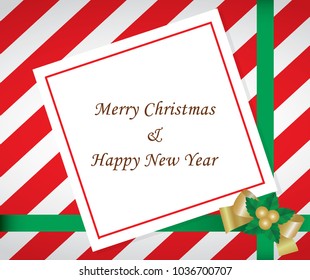 Christmas gift box and card vector background.
