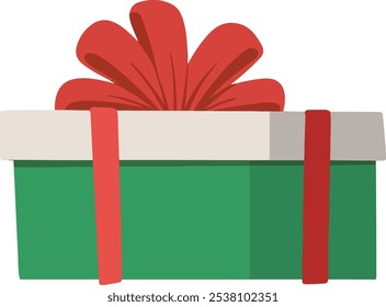 Christmas Gift Box Cartoon Vector in Flat Design Style