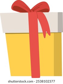 Caja de regalo de Navidad Vector de dibujos animados en estilo de diseño plano