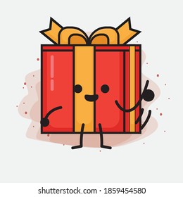 Christmas Gift Box Cute Vector Character Illustration