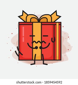 Ilustración de caracteres vectores de corte de caja de regalo de Navidad