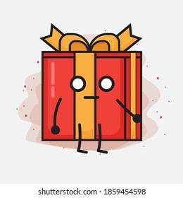 Christmas Gift Box Cute Vector Character Illustration