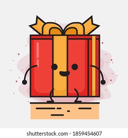 Christmas Gift Box Cute Vector Character Illustration