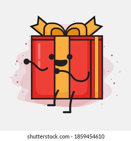 Ilustración de caracteres vectores de corte de caja de regalo de Navidad
